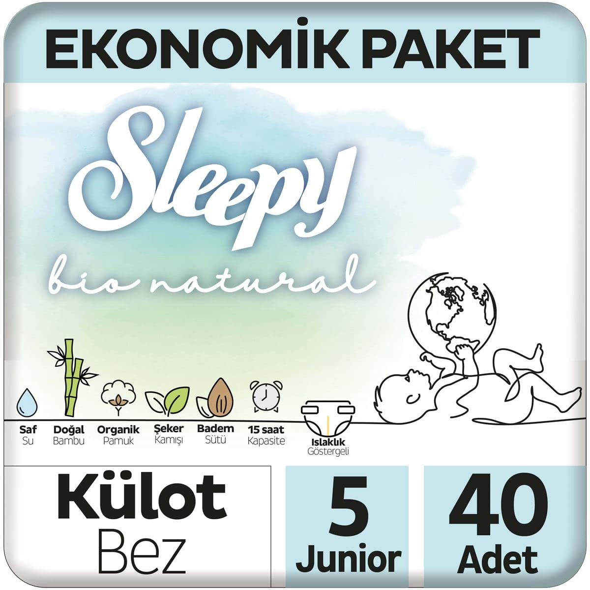 Sleepy Bio Natural 2Li Jumbo Külot Junıor 40 Adet 5 numara