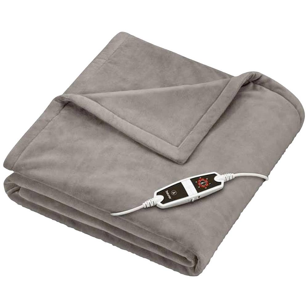 Beurer HD 150 XXL elektrikli battaniye, otomatik kapanmalı elektrikli battaniye, 200 x 150 cm, 6 sıcaklık kademesi, makinede yıkanabilir, yumuşak battaniye, boz kahverengi