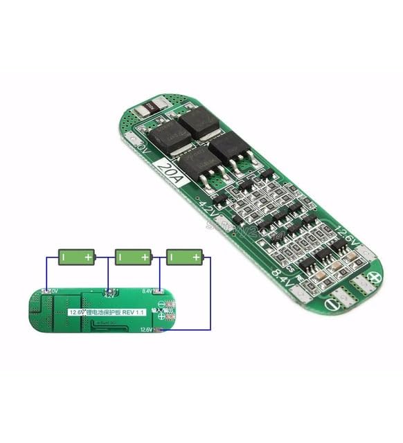 SANEC 3S 20A BMS Pil Şarj Koruma Kartı Lityum Lipo Batarya 18650 Li-ion