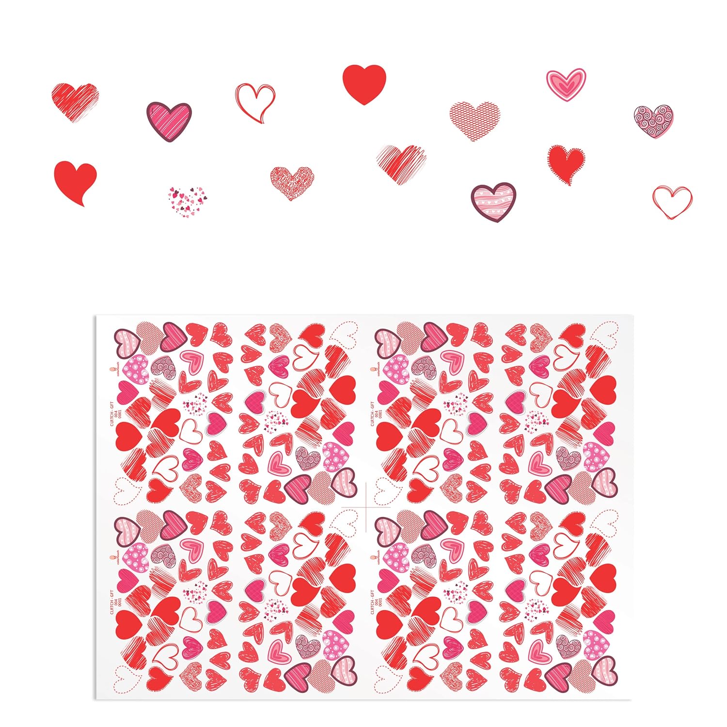 colortouch Kalpli Çıkartmalar - Hediyelerinizi Süslemek ve Paketlemek İçin Yüksek Kaliteli Çıkartmalar - 112 Adet Farklı Boyutlarda ve Farklı Formlarda Çıkartmalar