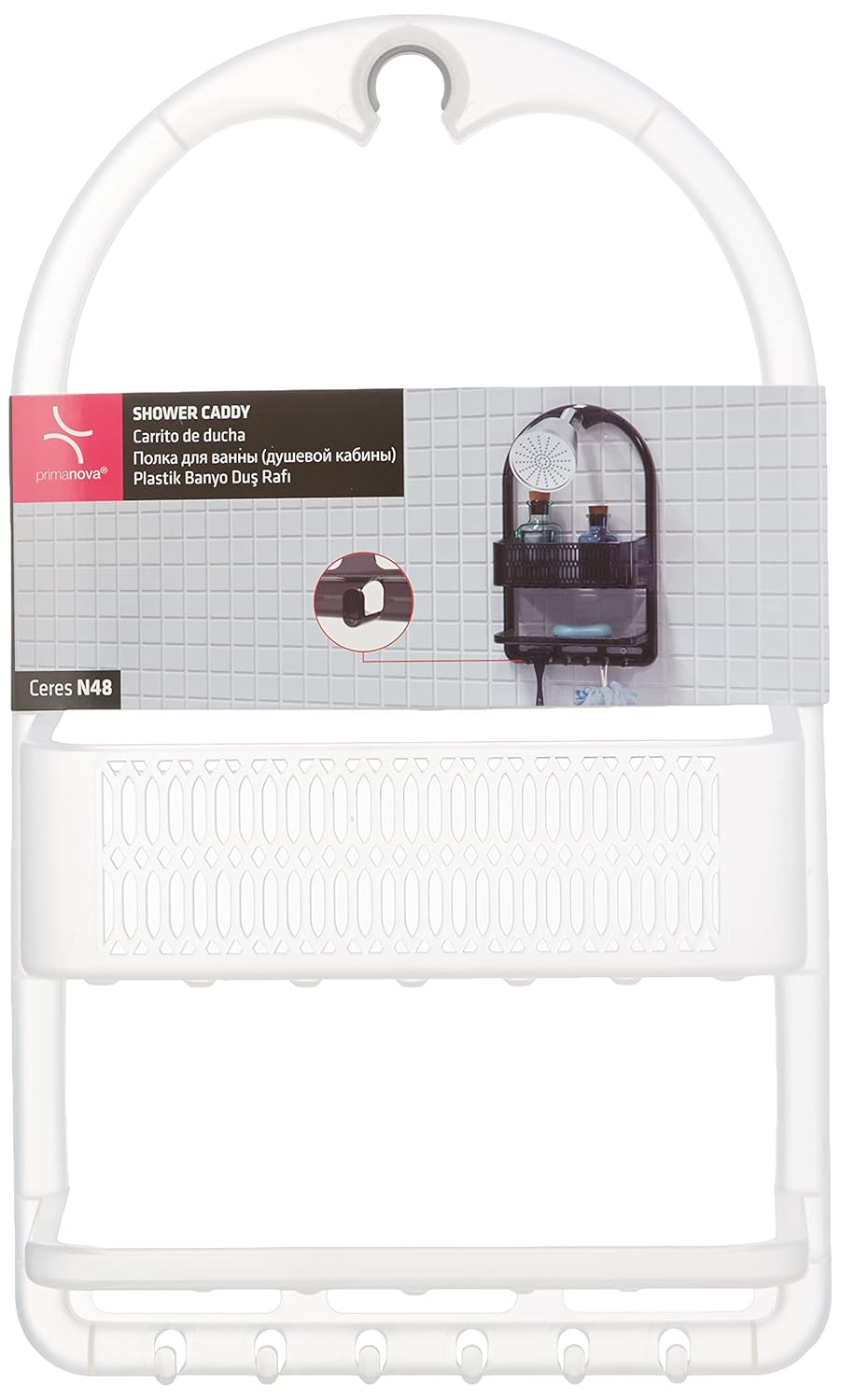 Primanova M-N48-16 Ceres Plastik Banyo Duş Rafı, Şeffaf