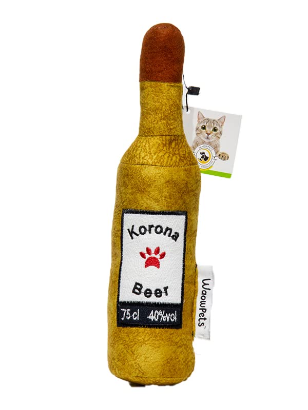 WaowPets Animal Products Bottle Toy, Köpek Oyuncağı, Kedi Oyuncağı, Peluş Oyuncak (Sarı)