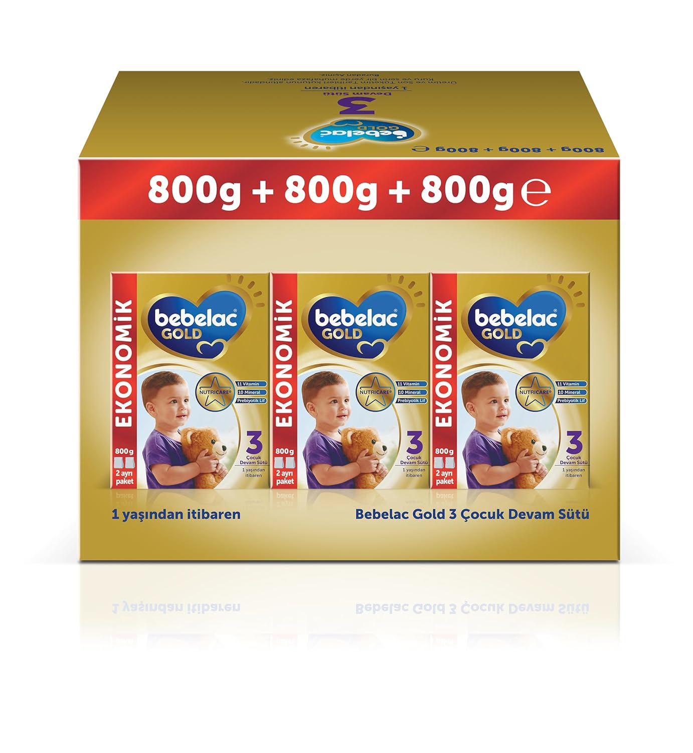 Bebelac Gold 3 Çocuk Devam Sütü, 3X800GR 9-12 AY