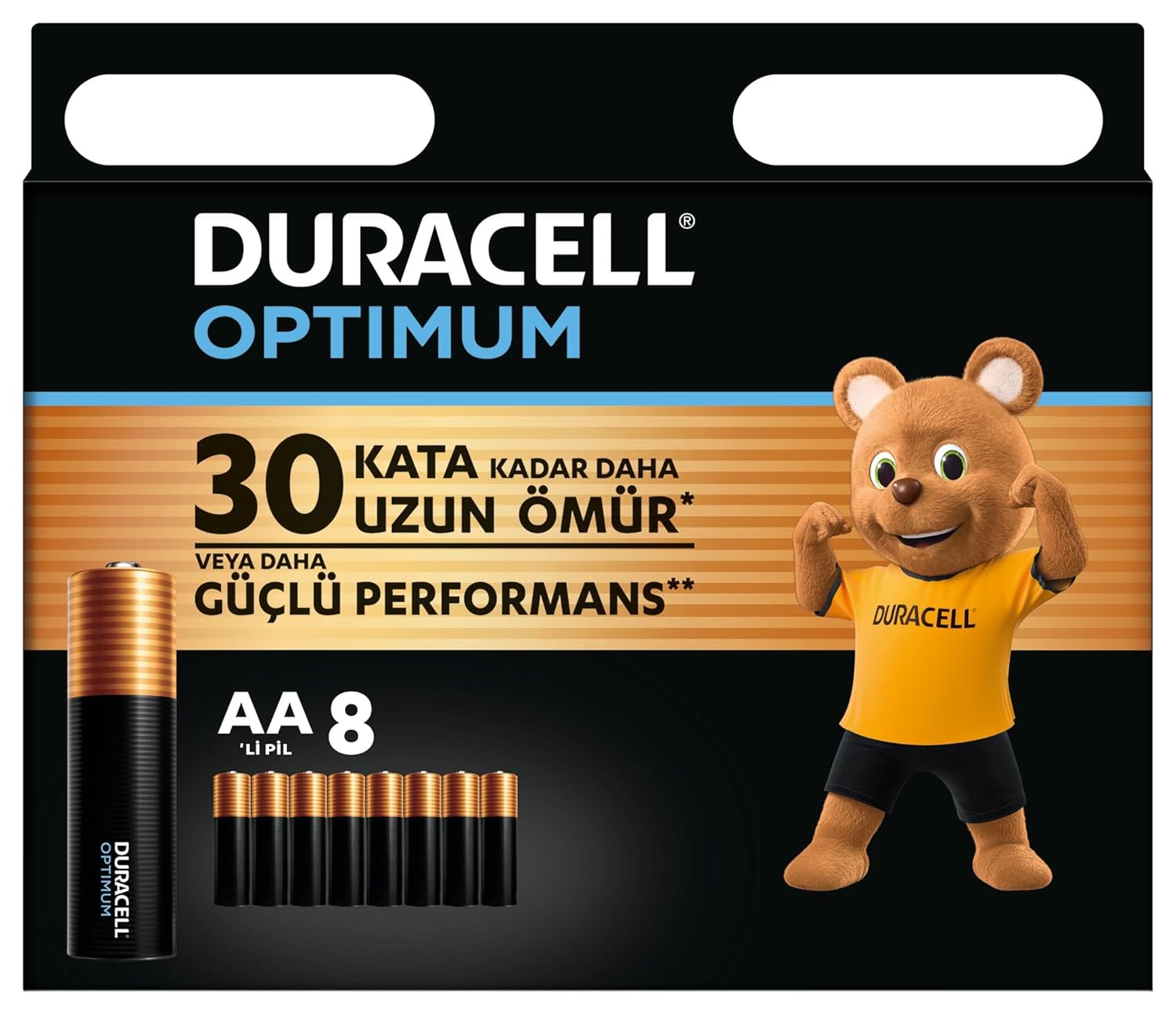 Duracell Optimum AA Alkalin Kalem Pil (8'li Paket) 1,5V - LR6 MX1500