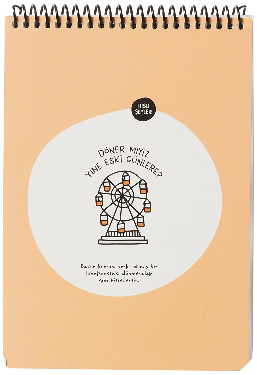 Keskin Color Hisli Şeyler 'Döner Miyiz Yine Eski Günlere' Çizgili Üstten Spiralli Defter, A5, 80 Yaprak