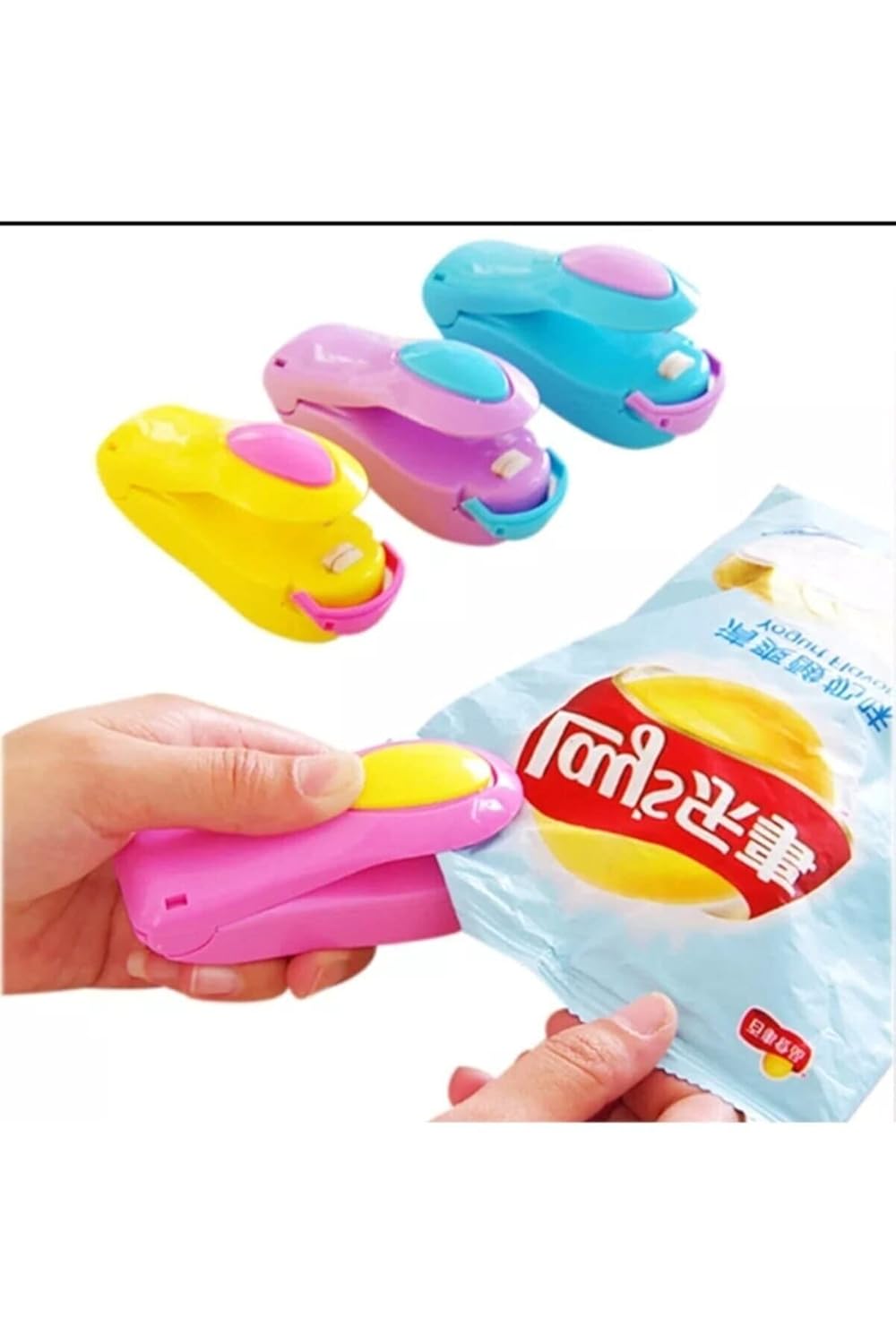 Mobee Pilli Poşet Kapatıcı Kapatma Makinası Ağzı Yapıştırma Aleti Buzdolabı Poşeti Kapatma Aparatı