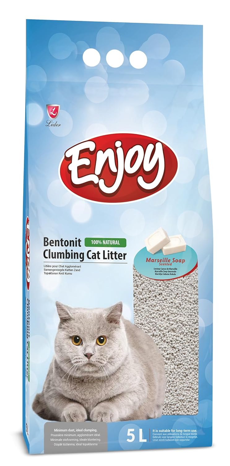 Enjoy Bentonit İnce Taneli Kedi Kumu 10 Lt (Marsilya Sabunlu)