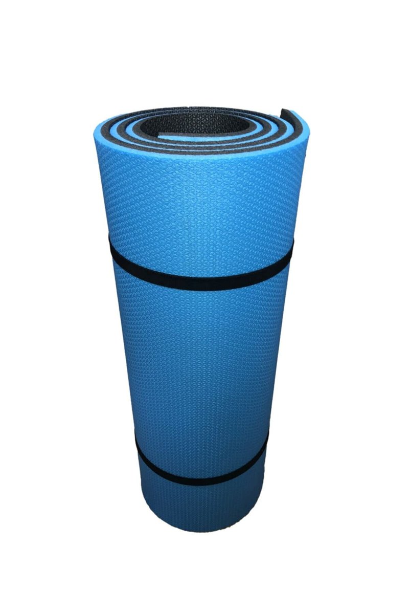 Chermik Pratik Kullanım 10 Mm Pilates Minderi Yoga Matı 180x60 Cm Mavi