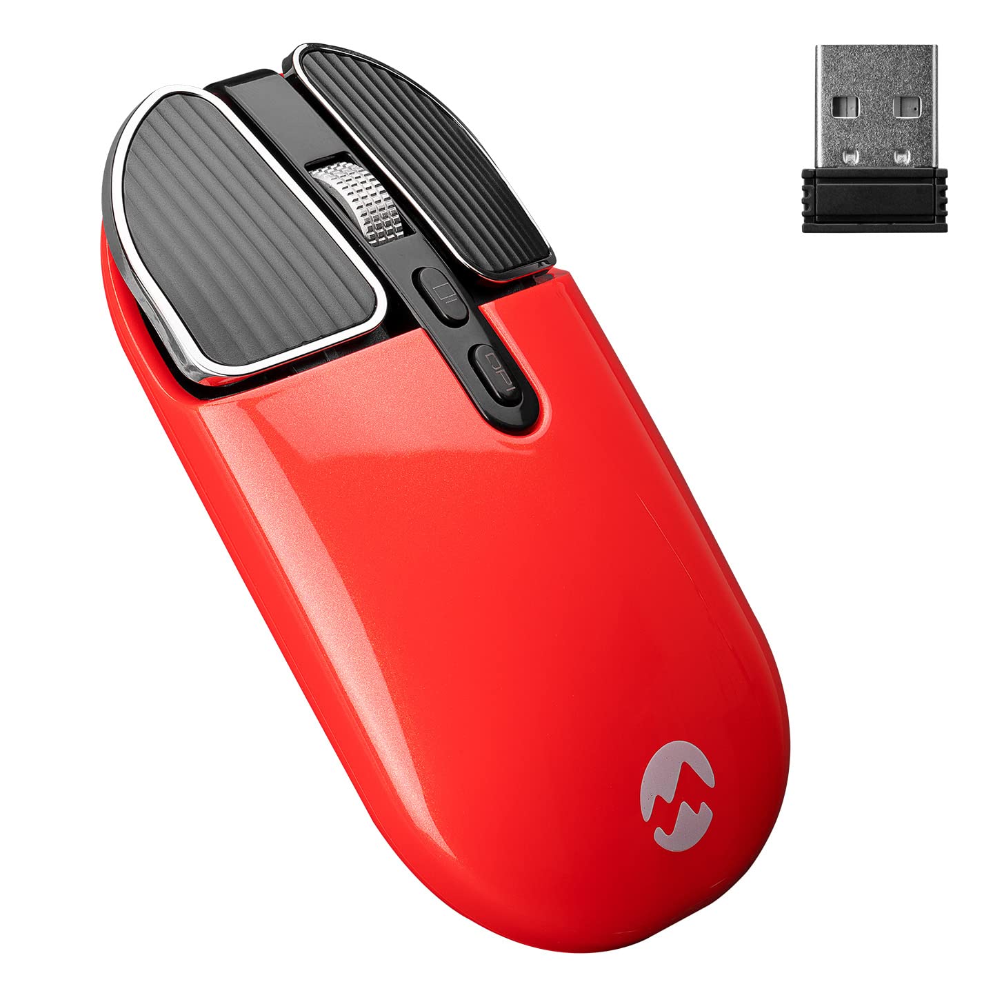 Everest SM-619 1600dpi Süper Sessiz Metalik Kırmızı Şarj Edilebilir Premium Kablosuz Mouse