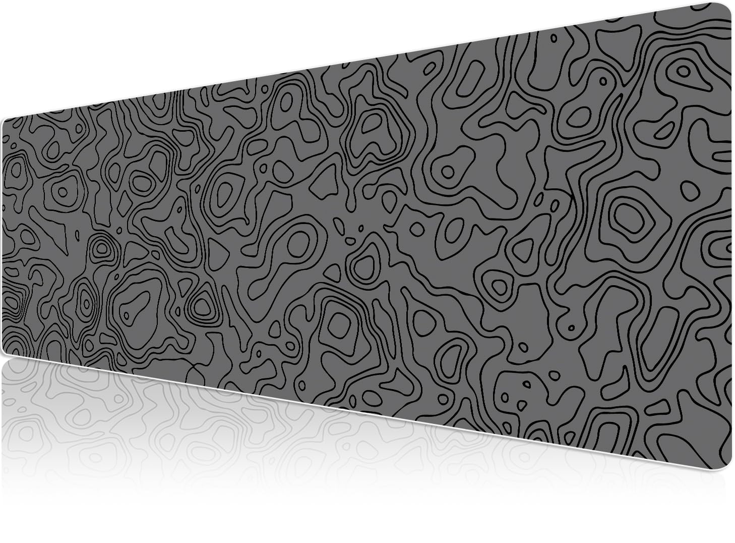 Klasse Pro - 10 Farklı Model Dikişli Kenar 90x40 cm Oyuncu Gaming Mouse Pad (Dark Grey Map Lines, 90x40 cm)