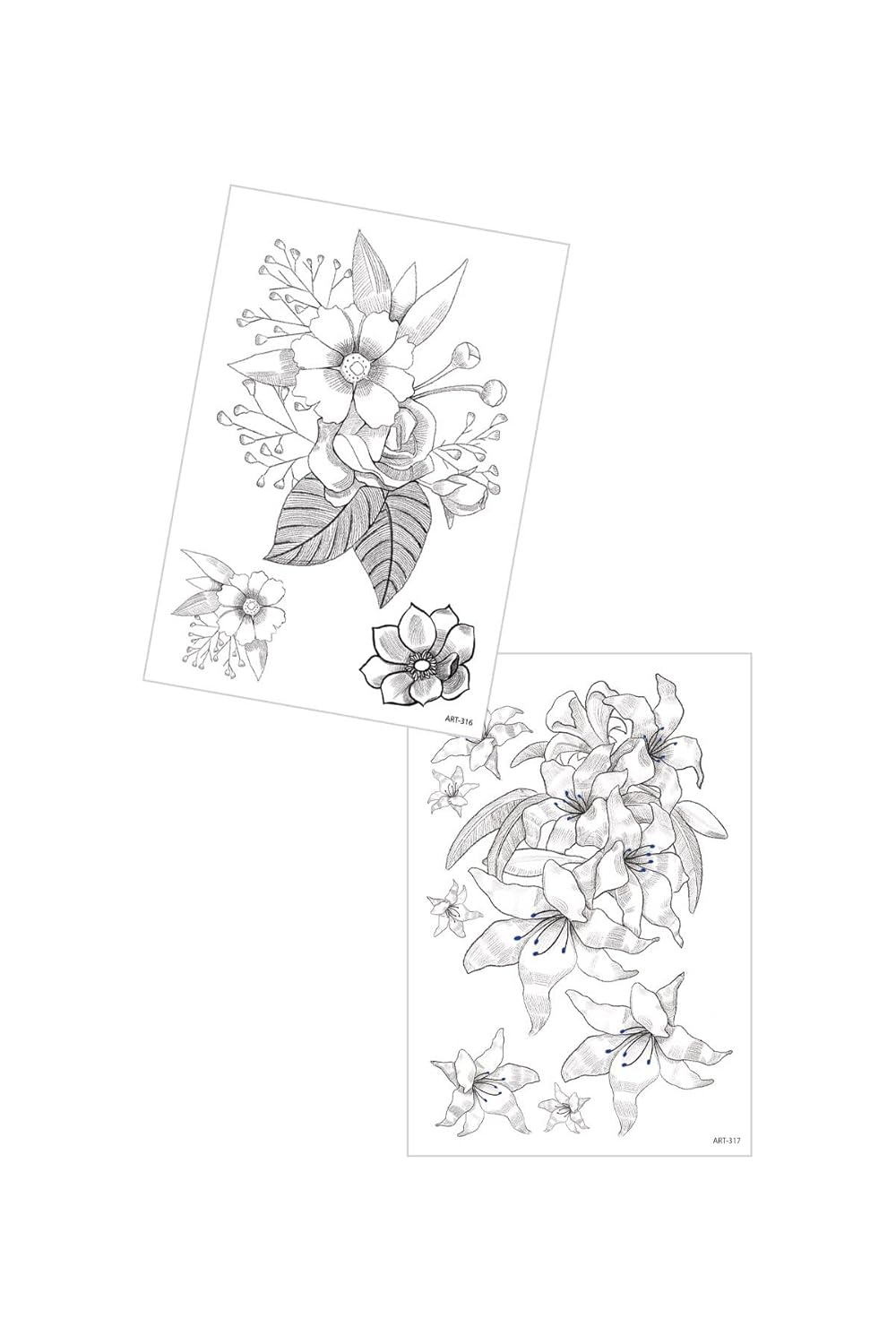 ARTİKEL 2'Li Geçici Dövme Seti,Geçici Tattoo,Vücut Dövme,Kol Bilek Dövme,Boyun Dövme,Sırt Dövme