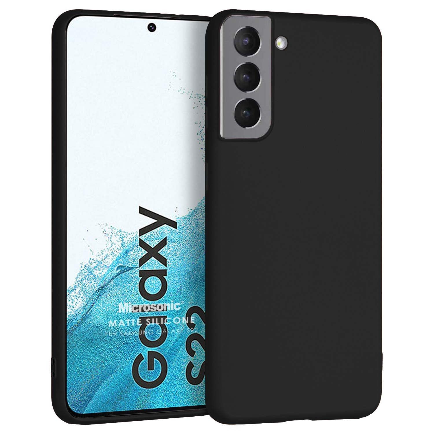 Microsonic Matte Silicone Samsung Galaxy S22 için Kılıf Siyah [Galaxy S22 ile Uyumlu Kılıf - Siyah]