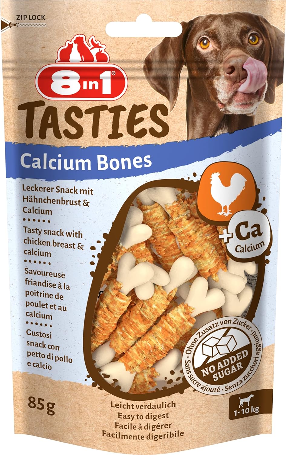 8in1 Tasties Calcium Bones Tavuk Sargılı Köpek Ödülü 85 Gram