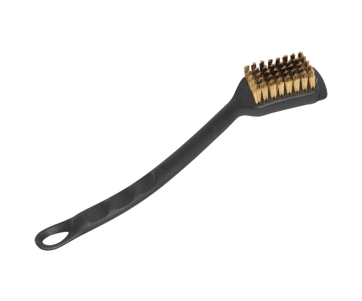 Aygaz Barbekü Fırçası Küçük, 2 Kat Pirinç Kıl, Ek Sıyırıcı, Barbekü Temizleyici, Ergonomik Barbekü Izgara Temizleme Fırçası