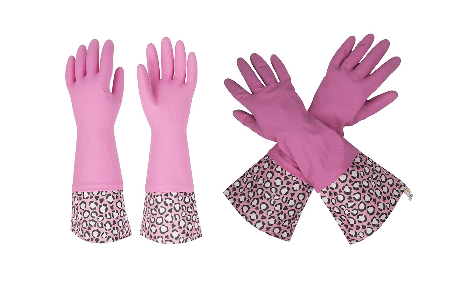 GLOVELY HANDS Ev Temizlik Eldiveni Lateks Ekstra Uzun Kollu Desenli Mutfak Banyo Temizliği Çeyiz İçin İdeal Tekrar Kullanılabilir Bulaşık Yıkama Eldiveni Tek Beden Medium (M) Bir Çift