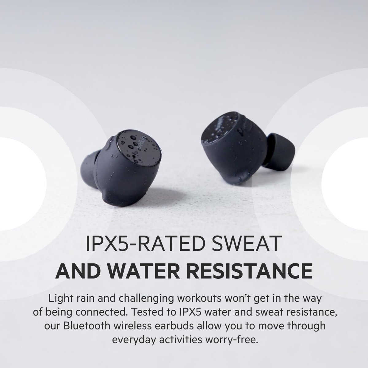 Belkin SoundForm Hibrit ANC, IPX5 Ter ve Suya Dayanıklı Kablosuz Kulaklık, Siyah özellikli Bluetooth Kulaklık ile Gerçek Kablosuz Kulaklık