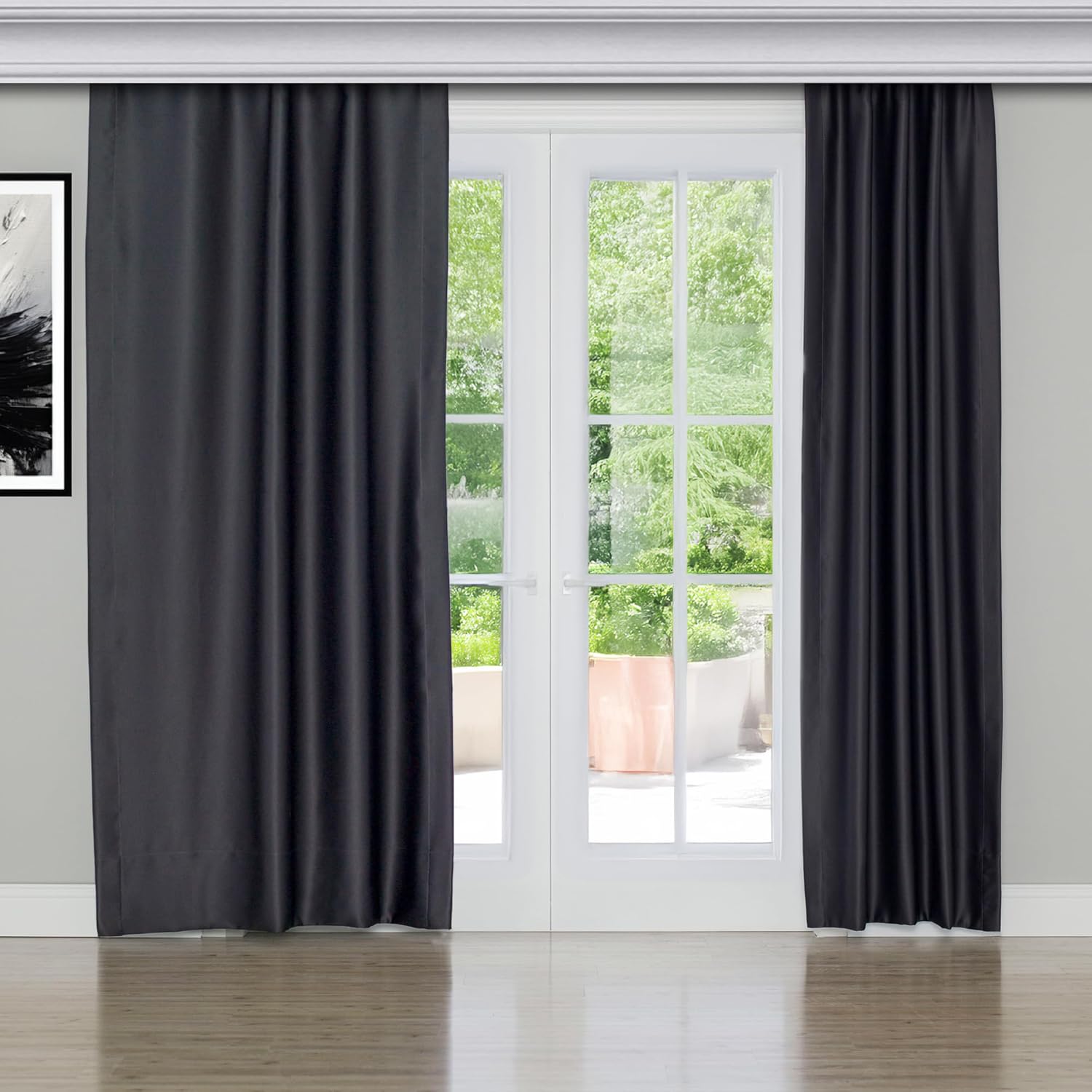 Gauze Fabric Design Blackout Antrasit Karartma Özellikli Fon Perde 150 x 260