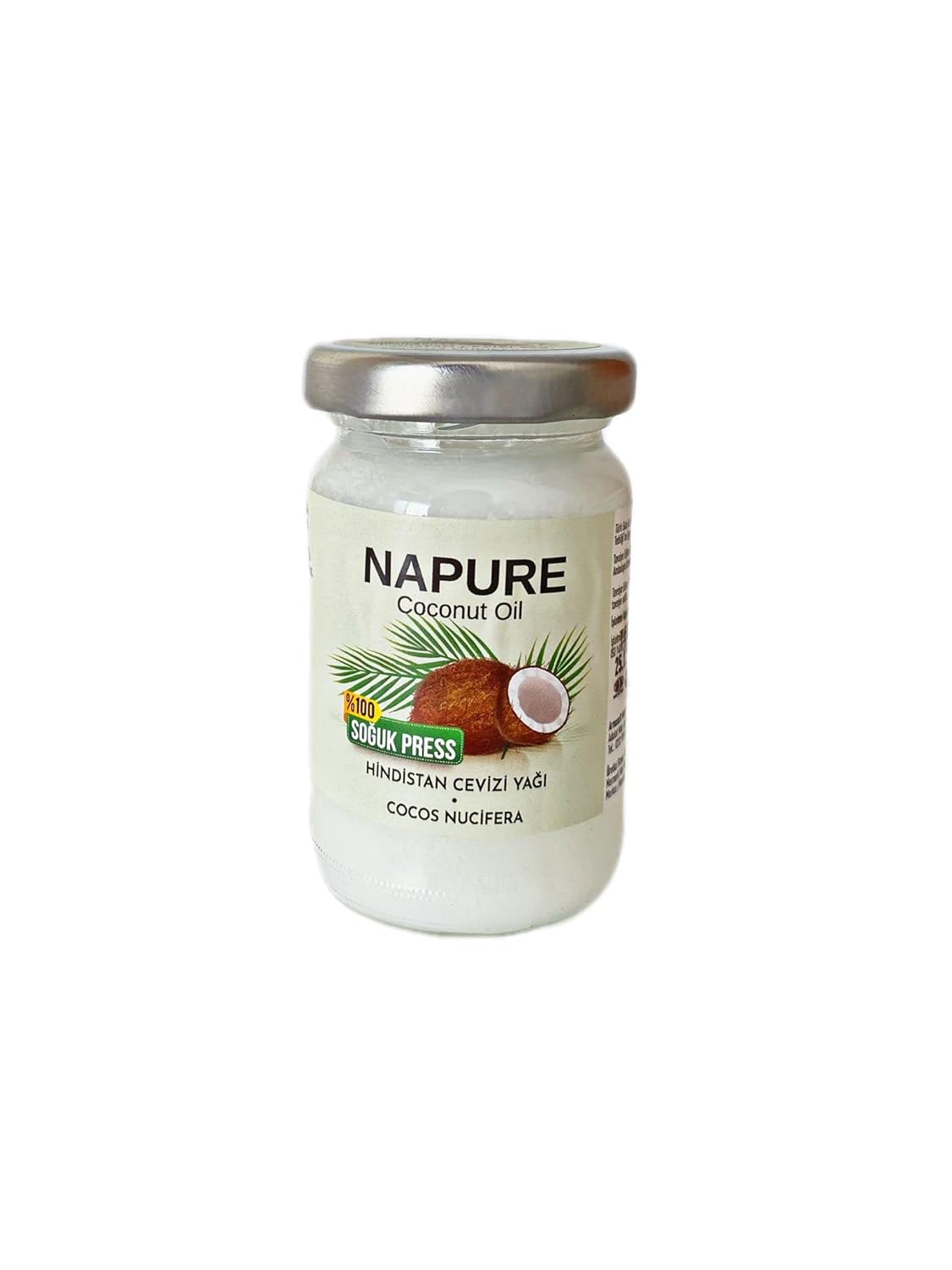 Napure Hindistan Cevizi Yağı Doğal%100 Soğuk Sıkım Cocos Nucifera Coconut Oil (100 ml)