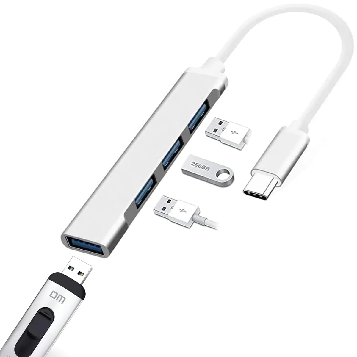 Coverzone Type-c To USB Hub 4 Port Çoklayıcı Macbook İle Uyumlu Çoğaltıcı Adaptör