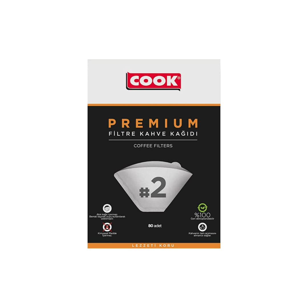 COOK Premium Filtre Kahve Kağıdı - Ebat 2, 80 adet