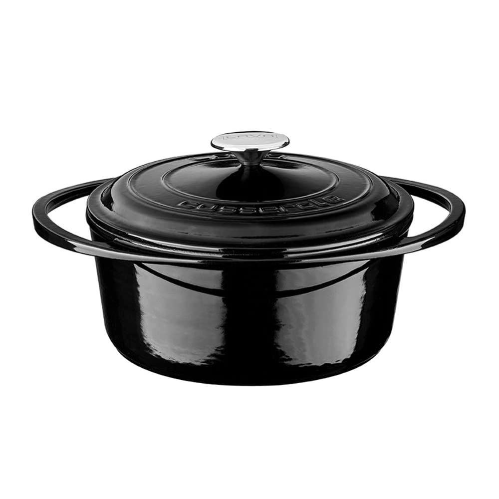 Lava Metal Heritage Serisi - Döküm Tencere, Yuvarlak, 24 cm, Siyah