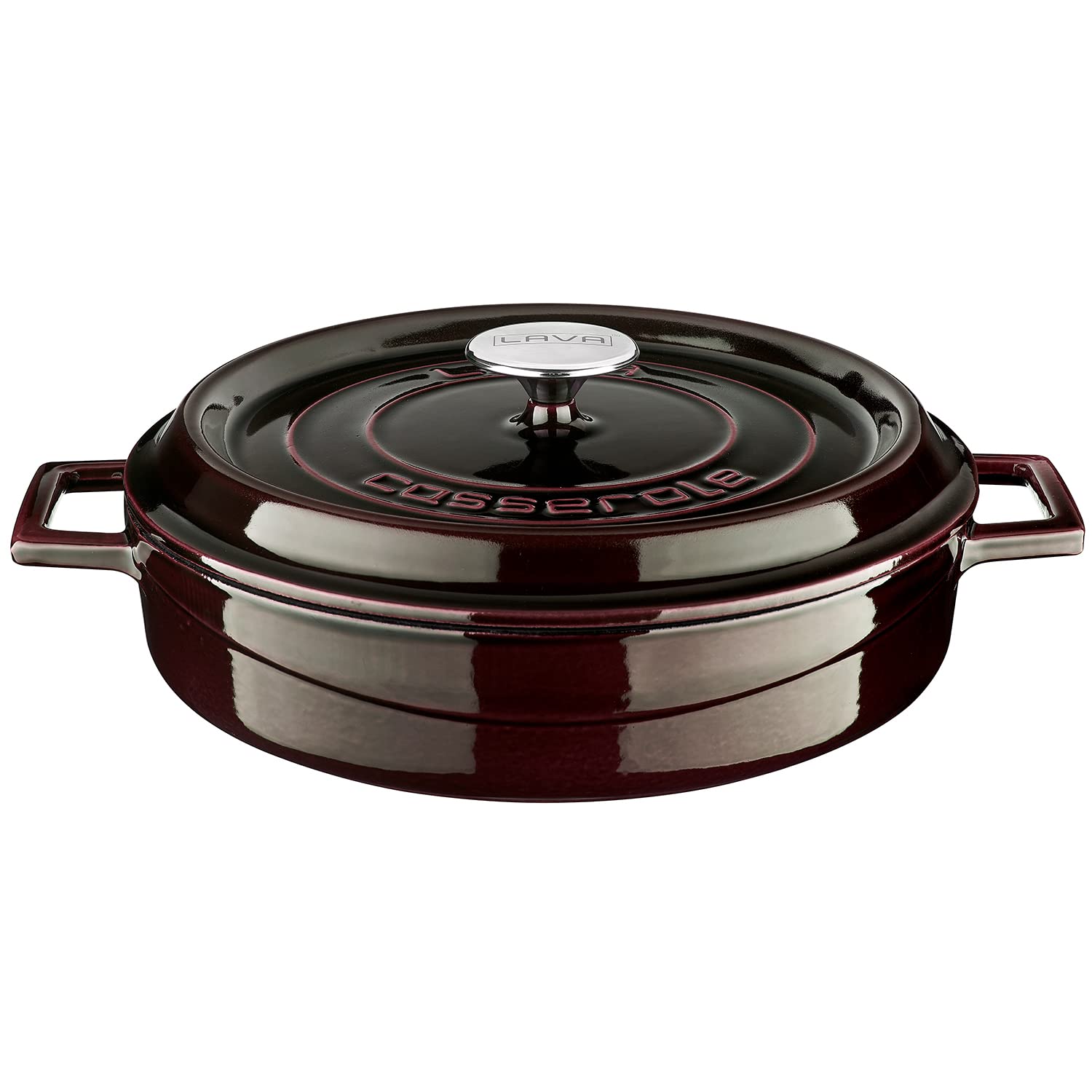 Lava Metal Premium Serisi - Döküm Çok Amaçlı Tencere, Yuvarlak, 28 cm, Majolik Mor