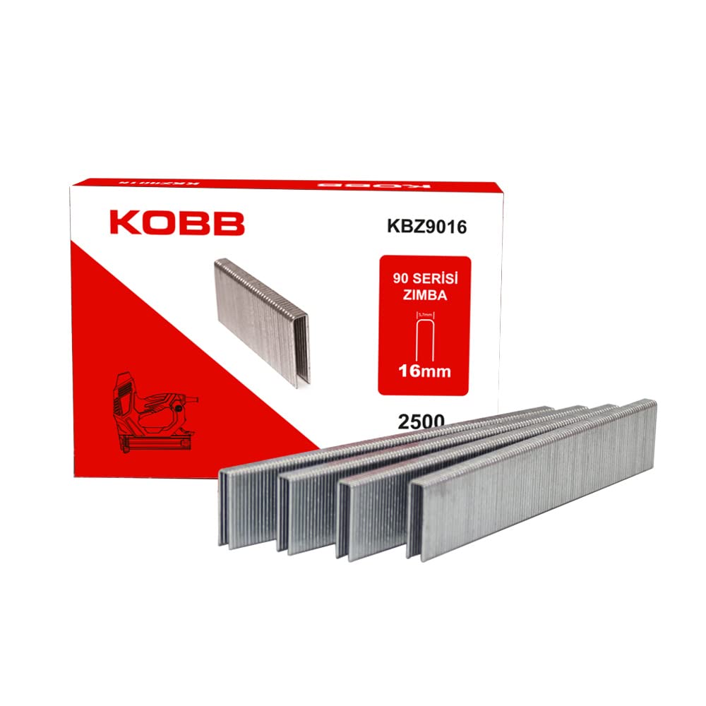 KOBB KBZ9016 16mm 2500 Adet 90 Serisi Ağır Hizmet Tipi Zımba Teli, Gri
