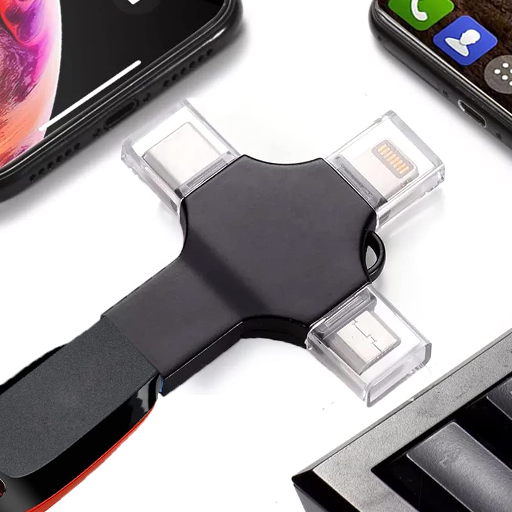 Coverzone Type-C ve Lightning Android IPhone IPad USB-C Flash Bellek Dosya Aktarım Çevirici Adaptör