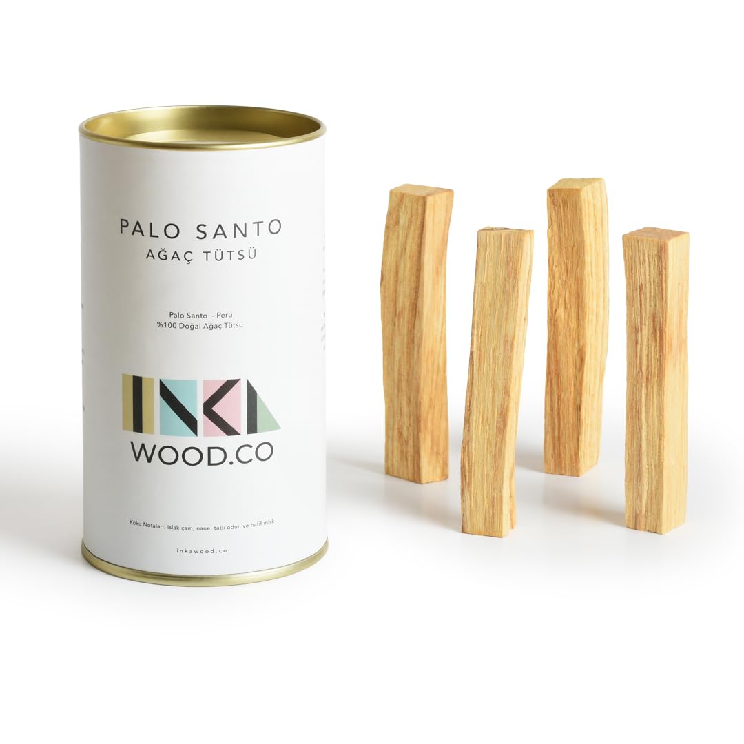 Inka Wood.Co Palo Santo Ağaç Tütsü 4 Adet | 40gr – Peru Negatif Enerjiyi Uzaklaştırın - Rahatlatıcı ve Meditasyon İçin