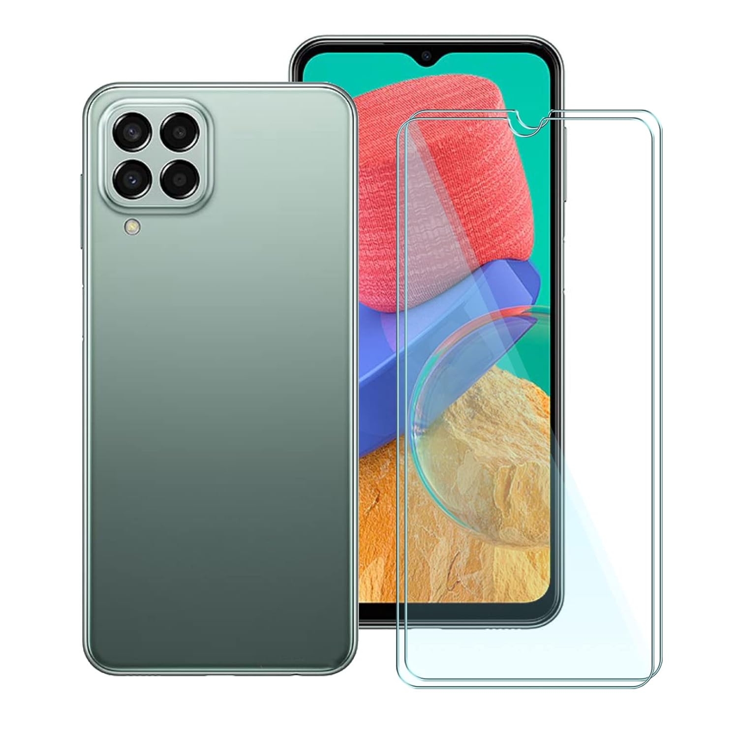 CXKJ Ekran Koruyucu Uyumlu Samsung Galaxy M33 5G (6.60 İnç),2 Yaprak Şeffaf Cam Ekran Koruyucu 9H sertlik Temperli Cam Ekran Koruyucu HD Ekran Koruyucu,Uyumlu Samsung Galaxy M33 5G çizilmez Glass Film