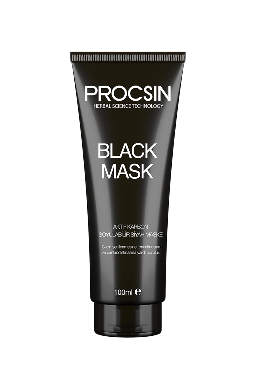PROCSIN Black Mask Siyah Maske, Gözenek Arındırıcı & Siyah Nokta Karşıtı, Aktif Kömürlü, Pürüzsüz ve Canlı Cilt Görünümü, 100 ML