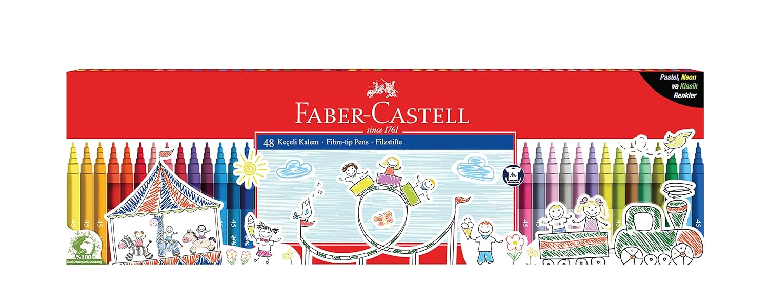 Faber-Castell Klasik Keçeli Kalem 48'li