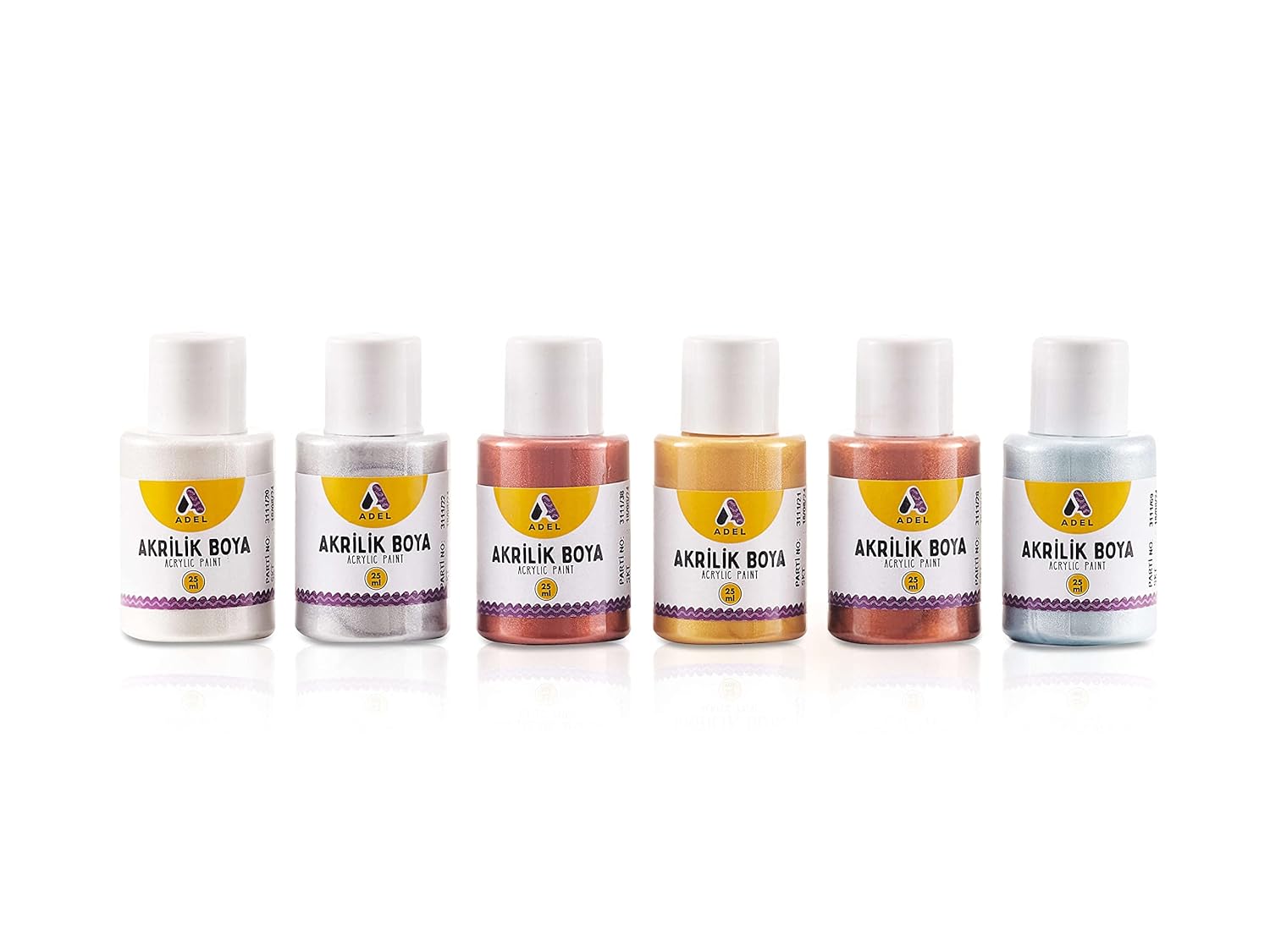 Adel Akrilik Boya 60 ml x 6 Metalik Renkler