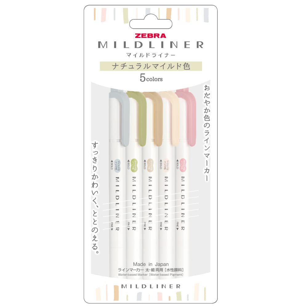 ZEBRA floresan kalem Mildliner [paralel ithalat malları] (doğal yumuşak renk) WKT7-5C-NTC