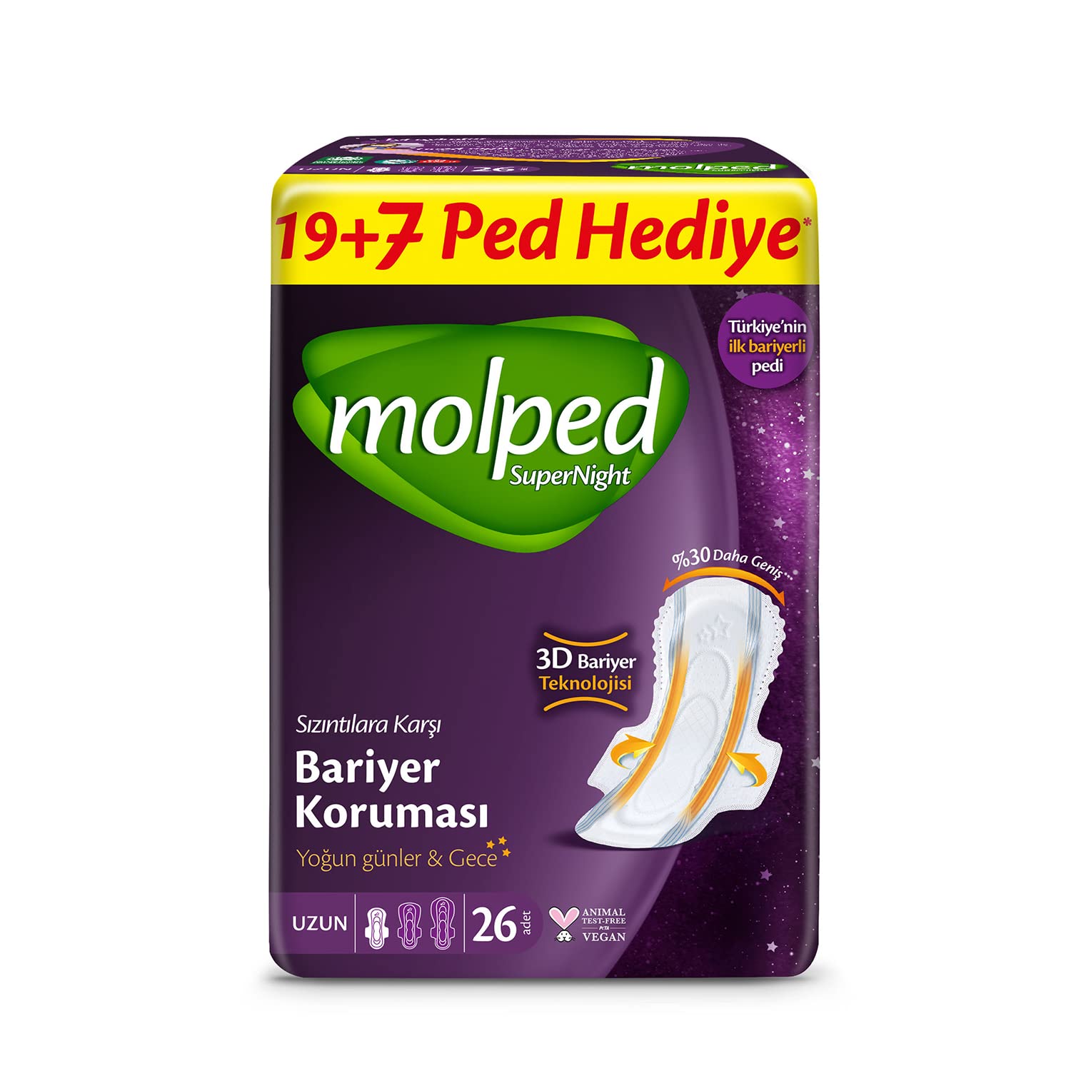 Molped Supernight Ultra Hijyenik Ped Uzun Dev Ekonomik 26 Adet