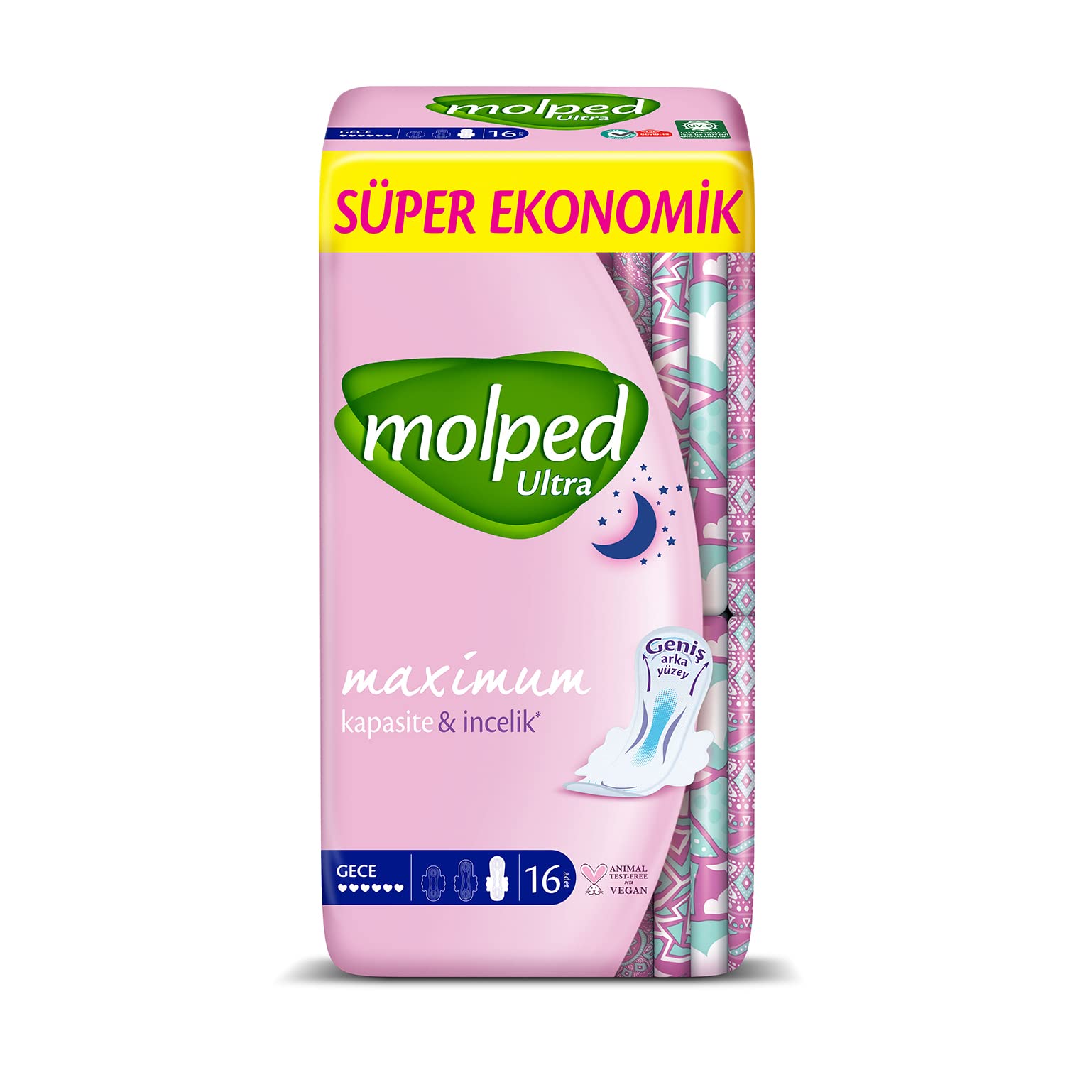 Molped Ultra Hijyenik Ped Anatomik Gece Süper Ekonomik 16 Adet