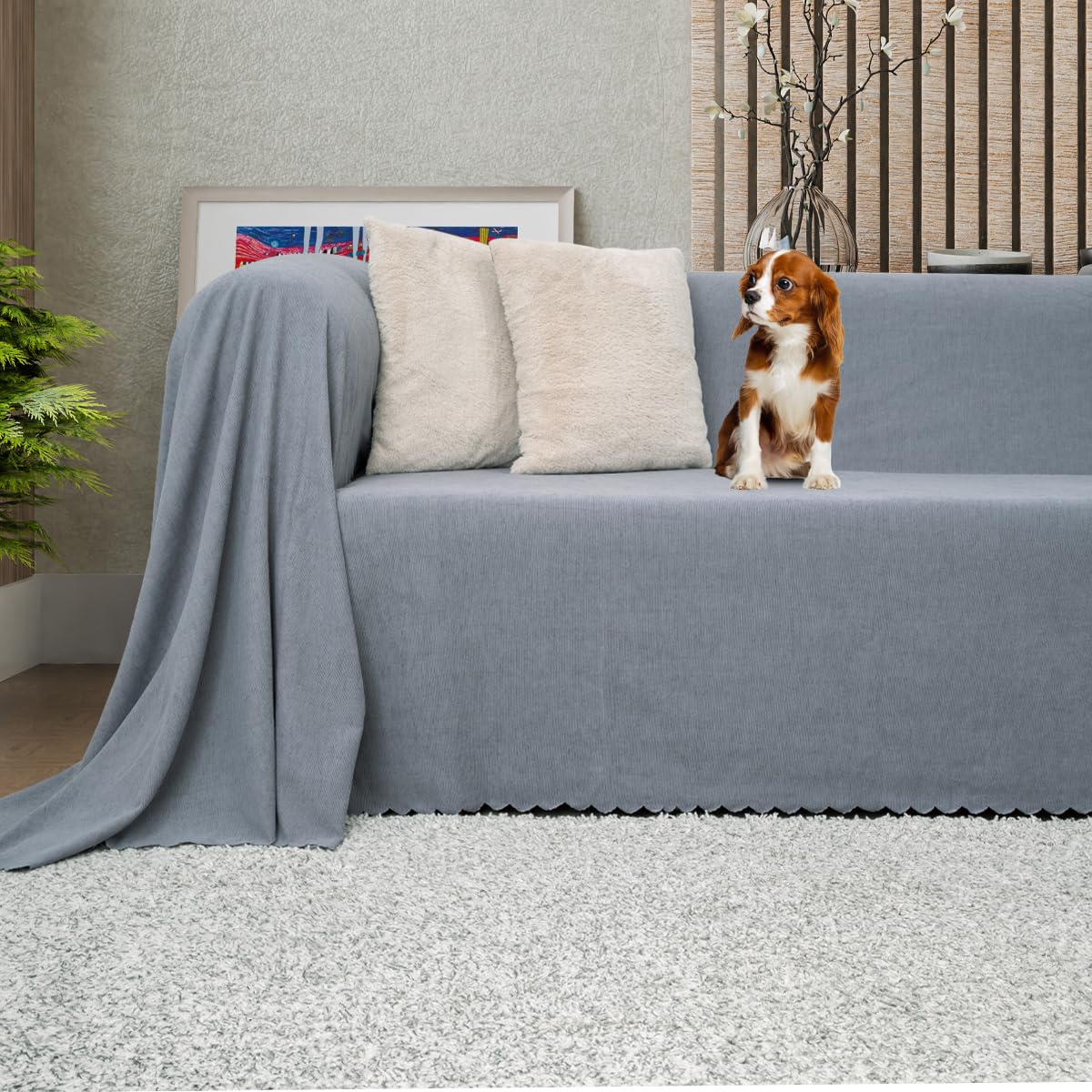 LATUDA CONCEPT Koltuk Örtüsü Şönil Kaymaz Çift Taraflı Çekyat Örtüsü Koltuk Şalı 175x300 - GRİ