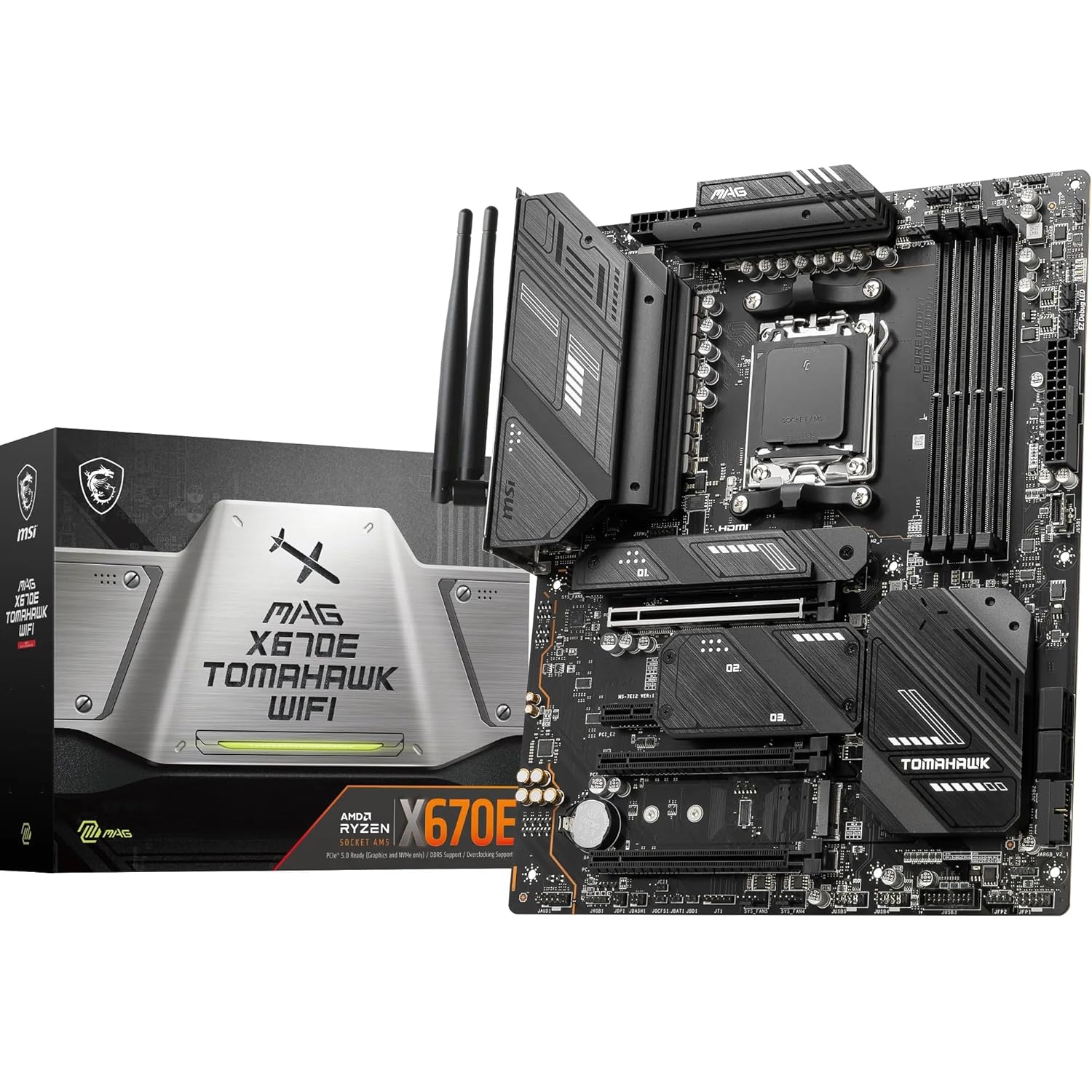 MSI MAG X670E TOMAHAWK WIFI AM5 DDR5 6600MHZ(OC) 4x M.2 USB 3.2 HDMI DP 2.5G LAN AMD WIFI 6E RGB ATX Anakart