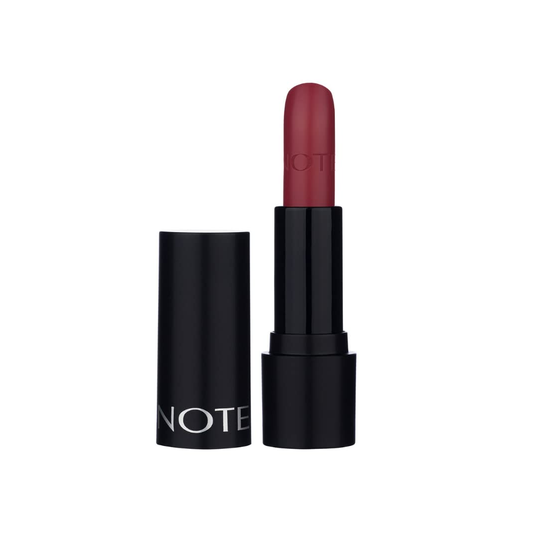 Note Deep Impact Lipstick 08 Sophisticate Burgundy Kremsi Dokulu Yarı Parlak Ruj, Kırmızı