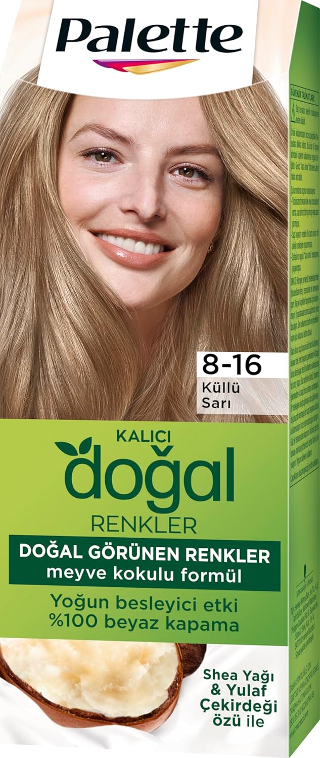Palette Kalıcı Doğal Renkler Saç Boyası 8-16 Küllü Sarı