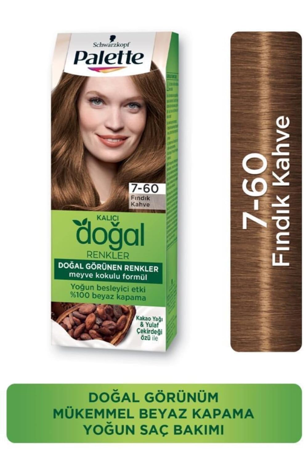Palette Kalıcı Doğal Renkler Saç Boyası 7-60 Fındık Kahve