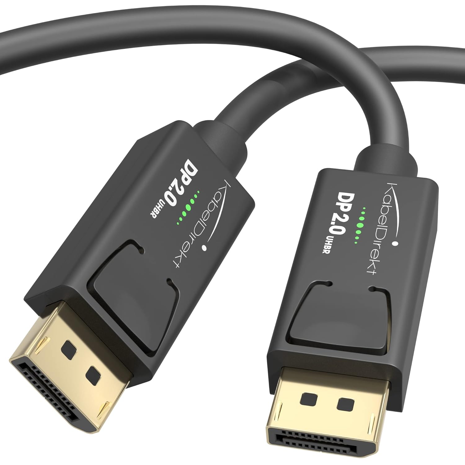 KabelDirekt – 8K DisplayPort 2.0 kablosu – 3m – dizüstü/oyun bilgisayarı, gr. kartı, ekran/proj. DP mon. kablosu – DP'den DP'ye – 144Hz'de 4K/60Hz'de 8K, 240Hz'e kadar, FreeSync/G-Sync, siyah