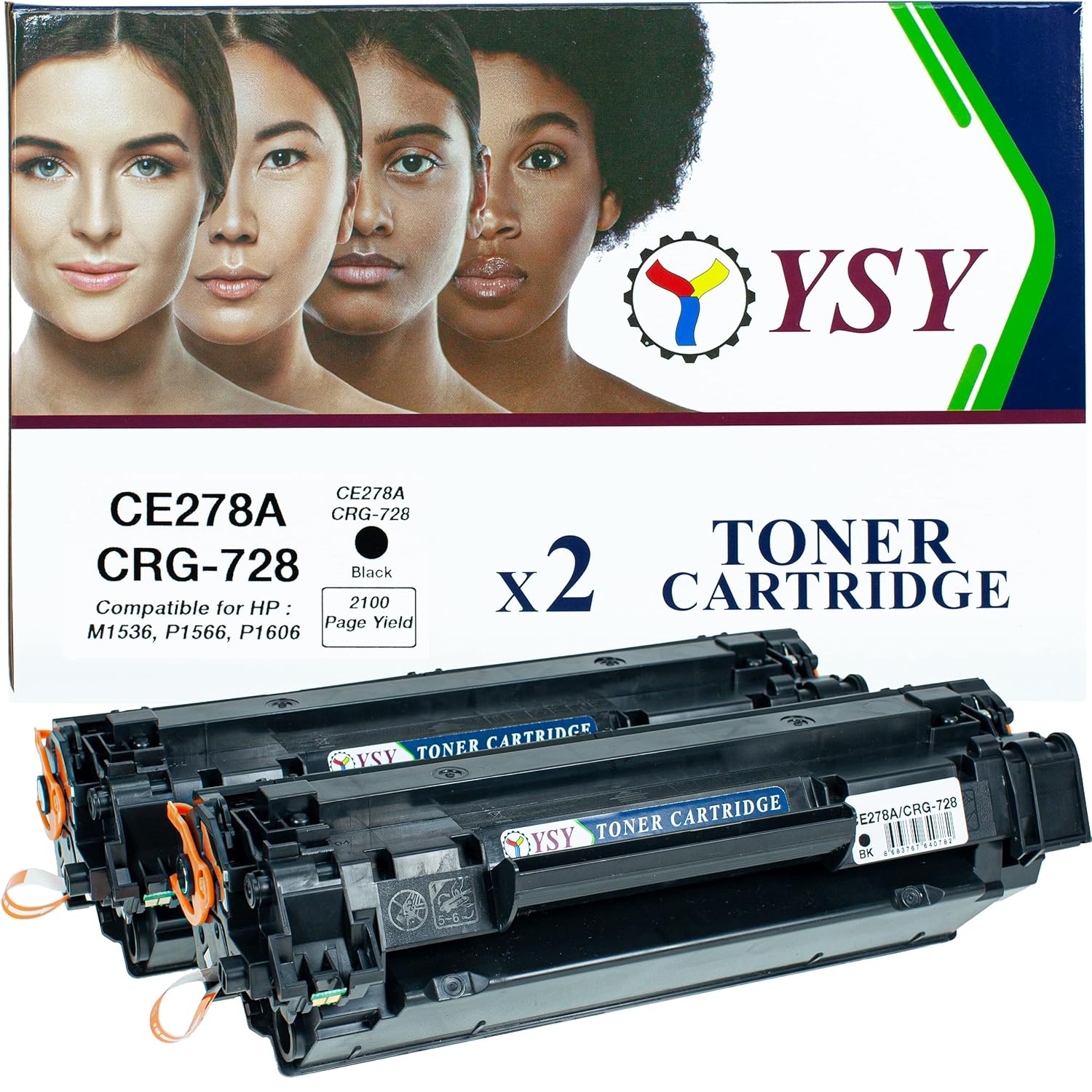 YSY CE278A 78A 1536 1606 - 2100(2.1K) Sayfa Verimli 1536dnf P1606 P1566 P1560 Muadil Toner Kartuş (1 Kutuda 2 Toner)