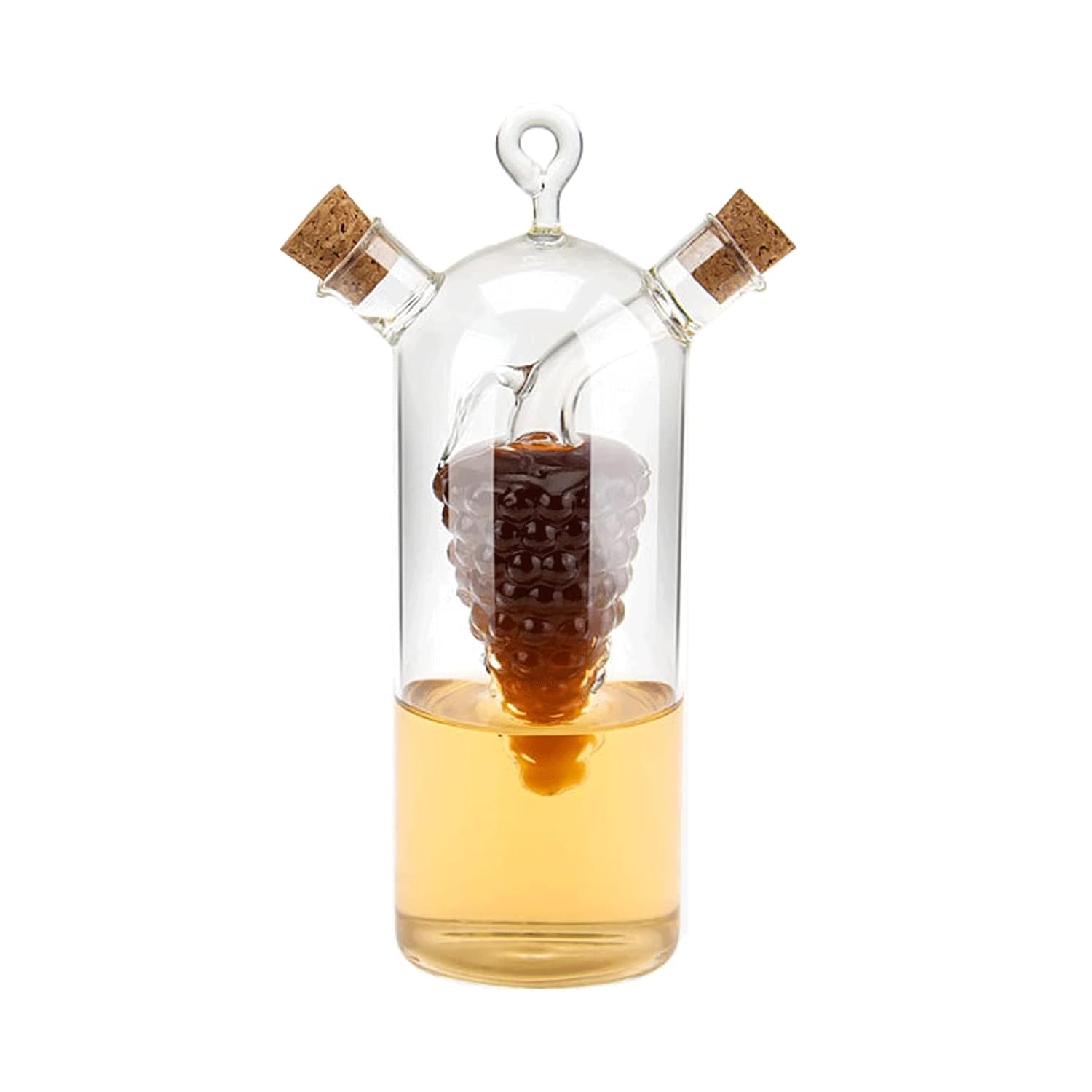 WINAKUI 2'si 1 arada zeytinyağı sirke sebili, şeffaf cam sirke ve yağ şişeleri, çift dökme ağzı yağ dağıtıcı şişe mutfak pişirme kabı için