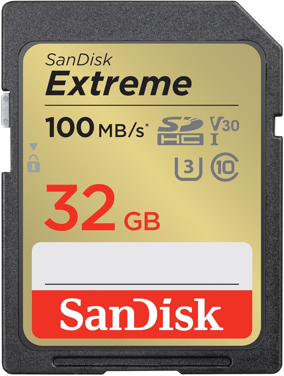 SanDisk Extreme SDHC UHS-I hafıza kartı 32 GB (V30, 100 MB/s aktarım, U3, 4K UHD videolar, su geçirmez, darbeye dayanıklı, ısıya dayanıklı)