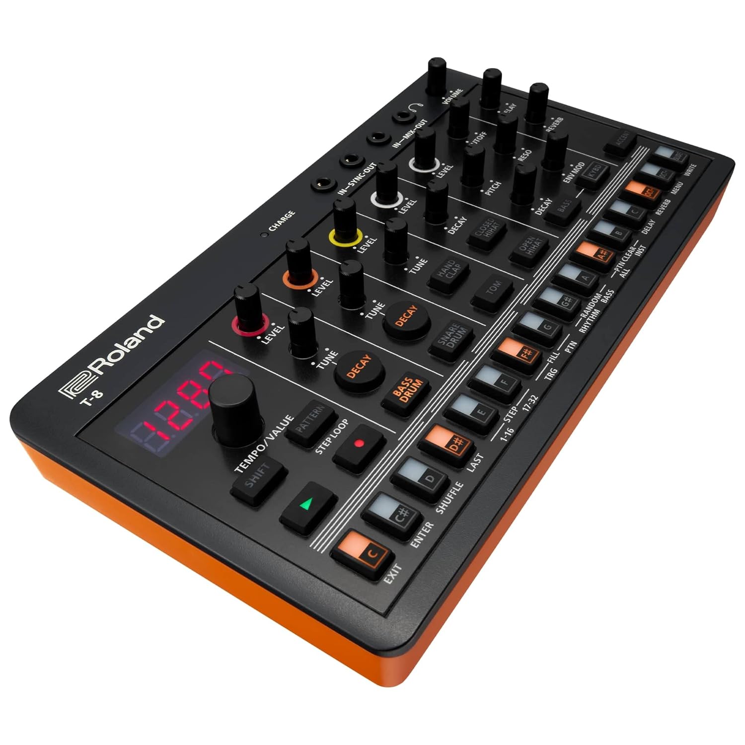 Roland AIRA Compact T-8 Beat Machine | Ultra mobil bas makinesi sesleri | TR-REC davul sıralayıcı | altı ritim parçası | entegre efektler | USB ve MIDI bağlantıları