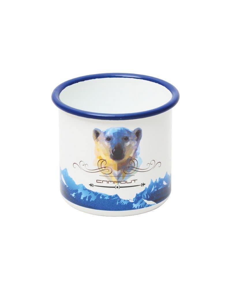 CAMPOUT Emaye Kupa Beyaz Bear, Dayanıklı Kamp Ekipmanları, Kamp Aksesuarları, Açık Hava Sporları, Doğa Sporları, Yürüyüş, Sırt Çantasıyla Seyahat