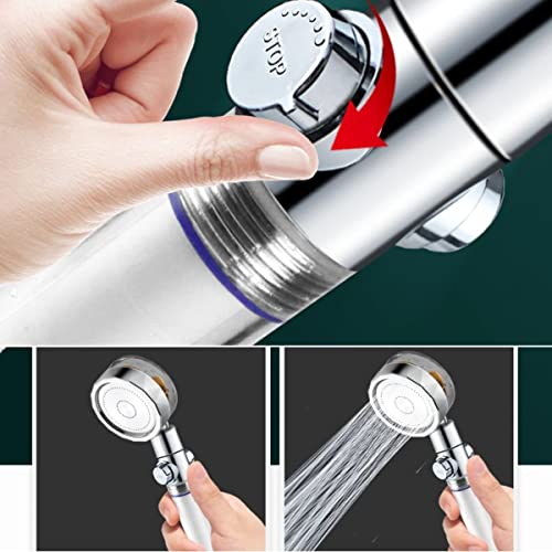 BUFFER® Turbo Pervaneli ve Filtreli Su Tasarruflu 360 Derece Dönebilen Ayarlanabilir Tazyikli Duş Başlığı