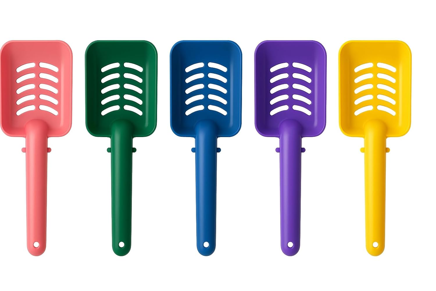 Kedi Tuvalet Küreği – Dayanıklı Plastik, Ergonomik Sap, Elekli Tasarım | Kum Temizleme Küreği RENKLİ