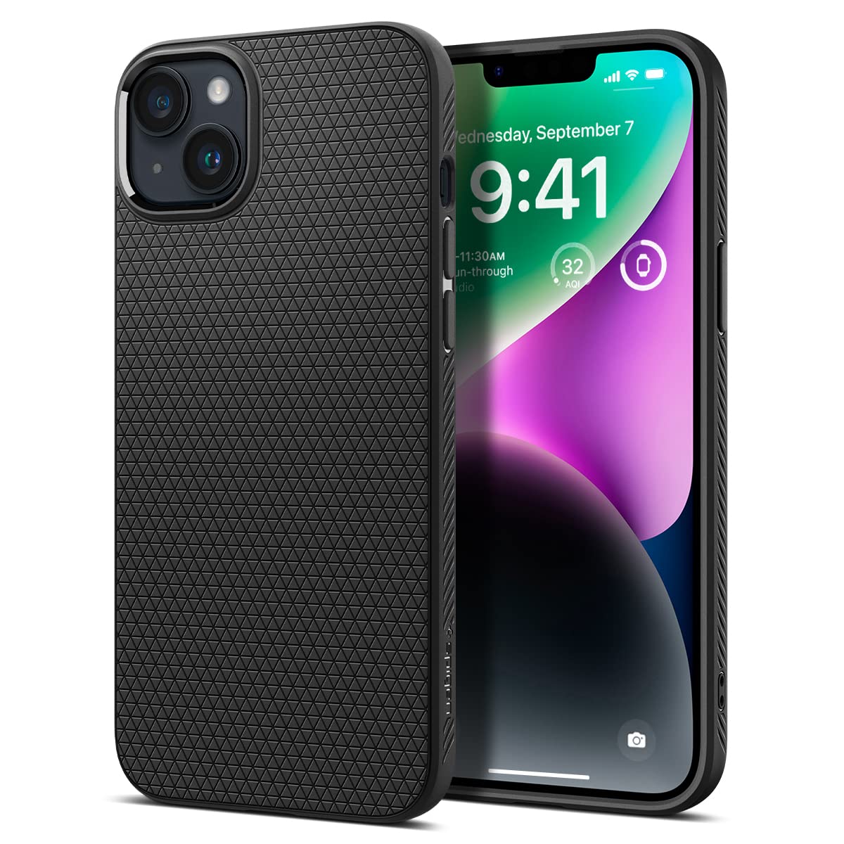 Spigen iPhone 14 Plus ile uyumlu Kılıf Liquid Air Matte Black - ACS04891
